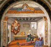 GHIRLANDAIO, Domenico Announcement of Death to St Fina sdg oil painting on canvas